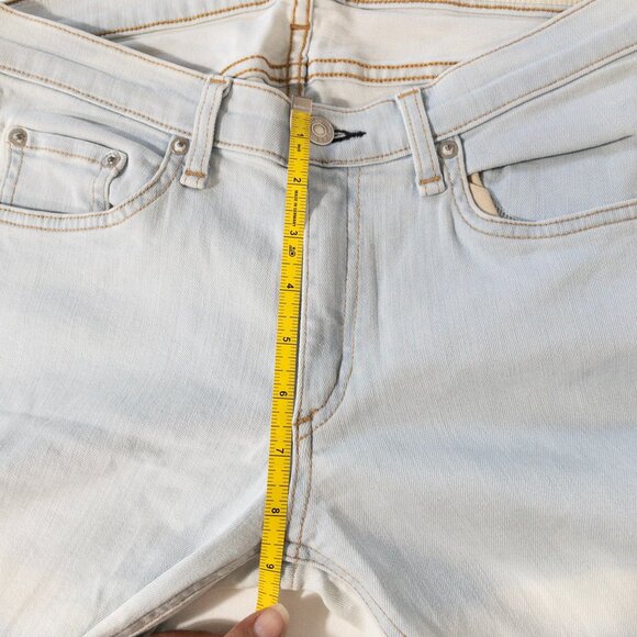 Rag & Bone Light Blue White Bleached Skinny Fit Denim Jeans SZ 30 Distressed Mid - Picture 7 of 12